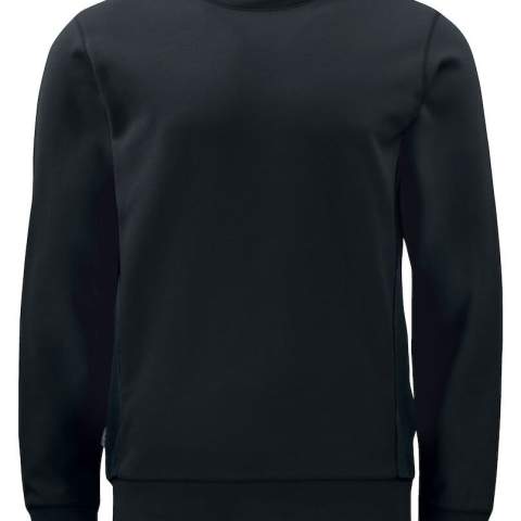 • sweater met ronde hals<br />• doubleface materiaal (dubbel weefsel, beide zijden zijn verschillend)<br />• ribboord aan de manchetten en de boord onderaan<br />• wasbaar op 60°                                                                                            <br />• zwart contrast aan de zijden