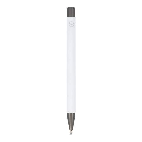 The recycled aluminum edition of our popular New York pen, with a soft touch finish; an elegant, aluminum ball pen with a sleek vibe. The pen comes with black writing ink.