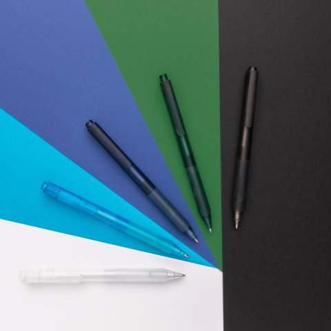 The latest member of the X pen family with a sophisticated look and beautiful frosted finish. Perfect for communicating your brand message. The silicone grip adds even more writing comfort. Including ca. 1200m writing length German Dokumental® blue ink refill with TC-ball for ultra smooth writing.