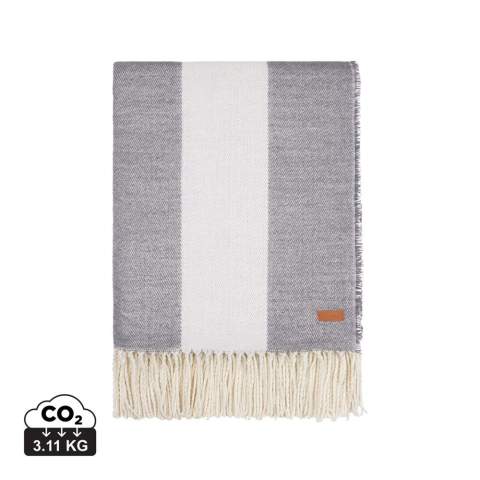 With its timeless design and classic broad-striped pattern, it seamlessly complements any home decor. Crafted from a blend of 60% Polylana® and 40% acrylic, this blanket provides exceptional softness and ensures you stay warm and comfortable. Features the AWARE™ tracer technology, validating the genuine use of recycled materials. 2% of the proceeds of each product sold will be donated to Water.org.