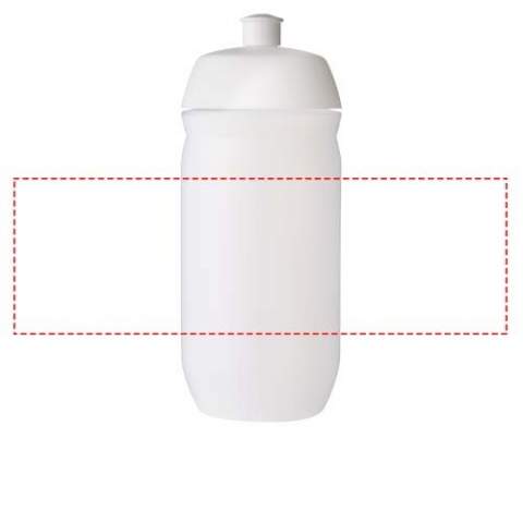 Enkelwandige drinkfles met afschroefbare sportdop. Deze knijpfles is gemaakt van flexibel MDPE-plastic en is perfect voor sportieve omgevingen. Inhoud 500 ml. Gemaakt in het Verenigd Koninkrijk. BPA-vrij. Voldoet aan EN12875-1 en is vaatwasmachinebestendig.
