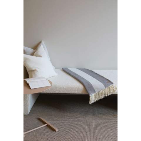With its timeless design and classic broad-striped pattern, it seamlessly complements any home decor. Crafted from a blend of 60% Polylana® and 40% acrylic, this blanket provides exceptional softness and ensures you stay warm and comfortable. Features the AWARE™ tracer technology, validating the genuine use of recycled materials. 2% of the proceeds of each product sold will be donated to Water.org.