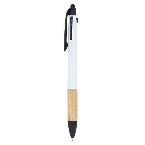 Onze 3-kleuren pen met bamboe grip biedt veelzijdigheid en stijl. Perfect voor het kleurcoderen van je aantekeningen, het is een praktisch en milieuvriendelijk schrijfgerei.