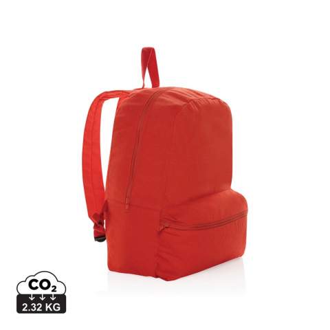 This 285 gsm recycled canvas backpack is a classic for everyday use. This bag features a spacious front and back pocket to hold your other daily essentials. With AWARE™ tracer that validates the genuine use of recycled materials. 2% of proceeds of each Impact product sold will be donated to Water.org. Composition 70% recycled cotton and 30% recycled polyester.<br /><br />PVC free: true