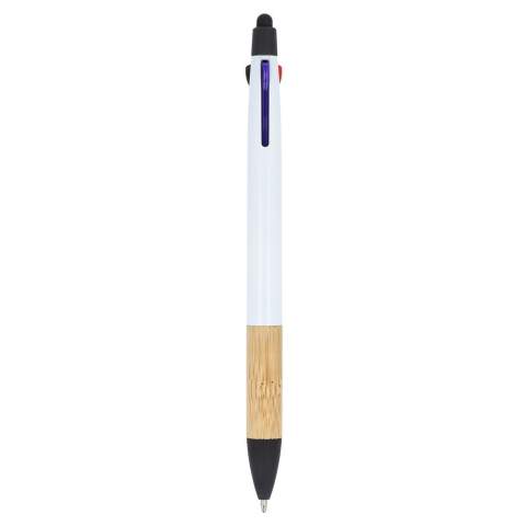 Onze 3-kleuren pen met bamboe grip biedt veelzijdigheid en stijl. Perfect voor het kleurcoderen van je aantekeningen, het is een praktisch en milieuvriendelijk schrijfgerei.