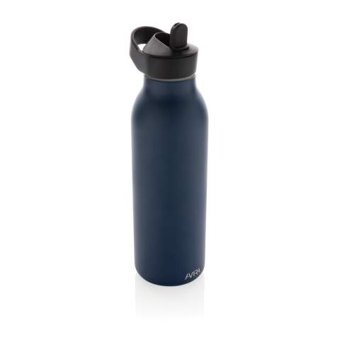 The Ara RCS Recycled Stainless Steel Vacuum Bottle is designed with an innovative fliptop lid and a straw, making it perfect for sports or on-the-go activities. Its double-wall construction, made from recycled stainless steel, keeps your water chilled for up to 20 hours. This bottle fits most standard car cup holders, allowing you to take it with you wherever you go. It's made with RCS (Recycled Claim Standard) certified recycled materials, ensuring a fully certified supply chain of recycled materials. With a total recycled content of 96% based on the total item weight, it's eco-friendly and BPA-free. With a 500ml capacity and including FSC®-certified kraft packaging, you can even repurpose the box as a phone holder, pencil holder, or flower pot!<br /><br />HoursHot: 5<br />HoursCold: 15
