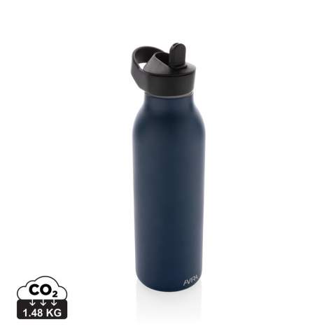The Ara RCS Recycled Stainless Steel Vacuum Bottle is designed with an innovative fliptop lid and a straw, making it perfect for sports or on-the-go activities. Its double-wall construction, made from recycled stainless steel, keeps your water chilled for up to 20 hours. This bottle fits most standard car cup holders, allowing you to take it with you wherever you go. It's made with RCS (Recycled Claim Standard) certified recycled materials, ensuring a fully certified supply chain of recycled materials. With a total recycled content of 96% based on the total item weight, it's eco-friendly and BPA-free. With a 500ml capacity and including FSC®-certified kraft packaging, you can even repurpose the box as a phone holder, pencil holder, or flower pot!<br /><br />HoursHot: 5<br />HoursCold: 15