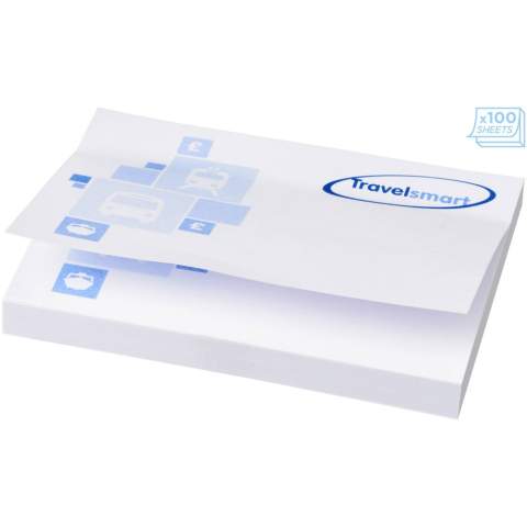 Mémo-autocollants Sticky-Mate® comprenant des feuilles auto-collantes de papier vierge de 80 g/m² en différentes couleurs.  Marquage en couleurs pleines possible sur chaque feuille. Trois tailles possibles (25/50/100 feuilles).