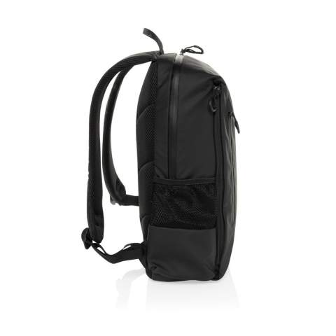 Der Lima Aware™ RPET wasserabweisende 15.6" Laptop Rucksack bietet die perfekte Mischung aus Stil und Schutz für Ihre Technik. Dieser Rucksack aus 100% rPET mit PU-Beschichtung ist so konzipiert, dass er Ihre wichtigsten Utensilien schützt. Das Hauptfach verfügt über ein spezielles Laptopfach für 15,6" Laptops mit einem exklusiven Logo in der oberen linken Ecke und einem Klettverschluss für zusätzliche Sicherheit. Im Inneren befinden sich 2 RFID-geschützte Fächer & 2 Stiftschlaufen für die Organisation. Sie hat außerdem über 2 vordere Reißverschlusstaschen und 2 Seitentaschen, die halb aus Mesh, halb aus Polyester bestehen. Die verstellbaren Schultergurte sorgen für Komfort, während die wasserdichten Reißverschlüsse auf der Vorder- und Rückseite Ihre Habseligkeiten vor Regen schützen. Hergestellt aus recyceltem Polyester, das mit dem AWARE™-Tracer versehen ist. 2% des Erlöses aus jedem verkauften Produkt mit AWARE™ werden an Water.org gespendet. PVC-frei.<br /><br />PVC free: true
