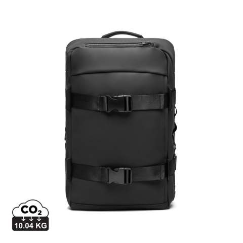 The ultimate companion for your adventures. Crafted with partly RCS certified recycled polyester. The exterior features a sleek PU finish, with mesh backing on the shoulder straps and back for maximum comfort. Designed for convenience, the bag can be fully opened for easy access. With multiple smart features, it offers a laptop compartment, two exterior pockets and a roomy mesh section inside to keep your gear organised. A sturdy top handle and a carabiner to secure smaller items. The clever strap at the back allows easy attachment to a trolley bag. A side zipper offers convenient access to the main mesh compartment. This is the ideal backpack for both daily commutes and weekend adventures. Certified by RCS (Recycled Claim Standard), RCS certification guarantees that the entire supply chain of recycled materials is certified. The total recycled content is based on the overall product weight. This product contains 16% RCS certified recycled polyester.<br /><br />FitsLaptopTabletSizeInches: 15.6