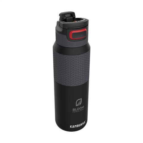 Vacuum insulated 18/8 stainless steel water bottle made by Kambukka® • excellent quality • BPA-free • keeps drinks cool for up to 48 hours • 3-in-1 lid with 2 drinking positions: just push to take a quick sip, or open it completely to drink just as comfortably as from a mug, without spilling • easy to clean thanks to Snapclean®: just pinch and pull to remove the inner, dishwasher-safe mechanism • universal lid: also fits on other Kambukka® drinking bottles • the lid is dishwasher-safe - wash the bottle by hand • carrying handle • handy rubberized grip • non-slip base • 100% leakproof • capacity 1,000 ml. The lid is designed for quick drinking of cold drinks and is therefore not suitable for drinking hot and warm drinks.     STOCK AVAILABILITY: Up to 1000 pcs accessible within 10 working days plus standard lead-time. Subject to availability.
