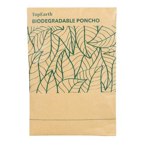 Poncho biodégradable en PE. Inutile de dire que les plastiques doivent être jetés dans les bacs de recyclage désignés pour. Mais il est toujours bon de savoir que ce poncho se dégrade naturellement en 12 mois. Taille du poncho: 127x100cm.