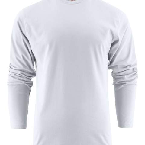 Moderne, aansluitende T-shirt lange mouwen met versterkte schoudernaden en dubbelgestikte halsopening. Elastaan in boord. Geribde nek in vier lagen. Aan de binnenzijde van de linkerzijnaad werd een zakje voorzien voor het innaaien van een waschip. Dit artikel bevat gecertificeerd organisch katoen en gecertificeerde gerecyclede materialen.  Oeko-Tex 100 certificeerd.