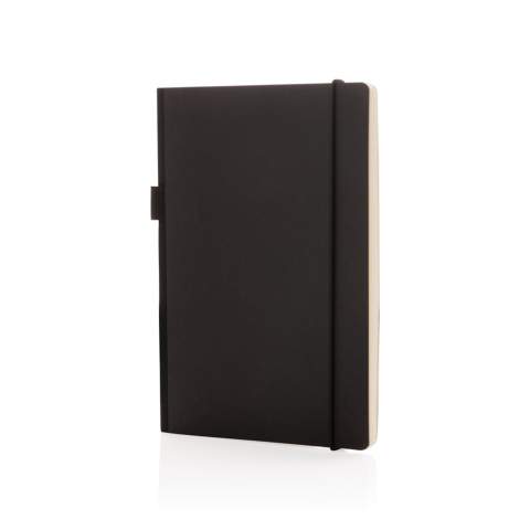 Dieses FSC®-Deluxe-Hardcover-Notizbuch verfügt über einen FSC-zertifizierten Papiereinband. Passend dazu eine schwarze elastische Stiftschlaufe und ein Lesezeichenband. Hinten finden Sie eine Tasche zur Aufbewahrung Ihrer losen Notizen. 80 Blatt/160 Seiten cremefarbenes, liniertes FSC®-zertifiziertes Papier.<br /><br />NotebookFormat: A5<br />NumberOfPages: 160<br />PaperRulingLayout: Linierte Seiten
