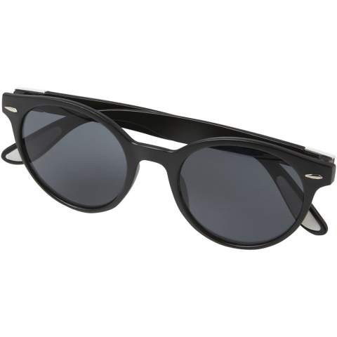 These on-trend designed sunglasses are the ideal promotional giveaway during summer festivals, events or other sunny outdoor activities. They are produced using super lightweight materials and is comfortable to wear. This eyewear conforms to EN ISO 12312-1, has UV400 lenses which are rated as Category 3, making it the perfect choice for protection against bright sunlight. 