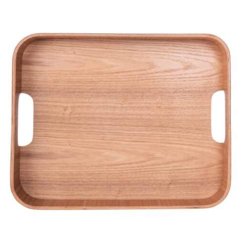 The Hanna tray is made of red oak from certified responsible forestry - a popular material that is durable and looks good in any home. The tray is rectangular with curved edges. The handles are integrated for practical and stable operation. A stylishly designed tray to use with pride every day.