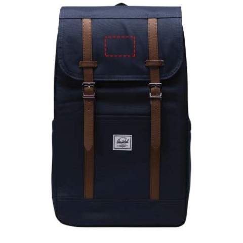 The Herschel Retreat™ backpack — the quintessential companion for your daily voyage. With a plethora of pockets and crafted from EcoSystem™ materials, this backpack is designed to house your belongings and neatly organising your everyday essentials. The 600D fabric is ingeniously fashioned from 100% recycled post-consumer water bottles. The floating sleeve is luxuriously padded and lined with fleece to cradle your 15"/16" laptop. This bag features an effortless U-pull drawcord closure, a convenient back entry zipper, and dual water bottle pockets that gracefully expand to accommodate various sizes. The Herschel Retreat™ backpack boasts a spacious 23L capacity, ensuring that everything you need is within reach.