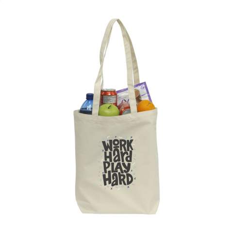 Shopping bag with long handles made from 100% woven, extra heavy duty canvas (270 g/m²). A durable and very strong promotional bag.