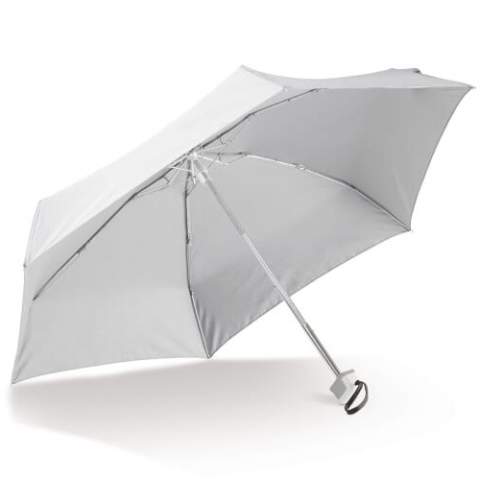 An incredibly light yet strong umbrella with aluminum frame. Due to it's small size it is easy to pack in a bag to keep you dry during an unexpected downpour. It comes with a matching sleeve.