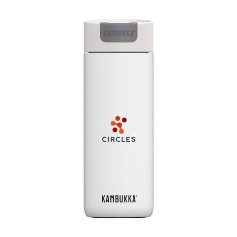 Vacuümgeïsoleerde 18/8 RVS thermosbeker van het merk Kambukka®. Een slim, eenvoudig en strak design dat bij iedereen past. • Handige Switch deksel met 2 standen: open en dicht, voor optimaal gebruiksgemak en een slim design dat lekken voorkomt • excellente kwaliteit • houdt dranken tot 9 uur warm en tot 18 uur koud • gemakkelijk te reinigen dankzij Snapclean®: met één handeling verwijder je het binnenste, vaatwasserbestendige mechanisme • universeel deksel: past ook op andere Kambukka® drinkflessen • het deksel is vaatwasserbestendig - de beker met de hand afwassen • 100% lekvrij • inhoud 500 ml.       VOORRAAD INFORMATIE: Tot 1.000 stuks beschikbaar binnen 10 werkdagen. Uitzonderingen voorbehouden.