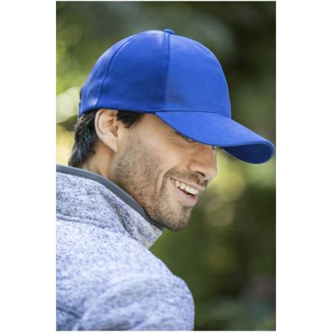 The Drake 6 panel trucker cap – a mix of classic style and comfort. Featering a pre-curved visor providing protection against the sun, and back panels made from breathable mesh fabric, keeping you cool and comfortable during outdoor activities. With a head circumference of 58 cm, it guarantees a tailored fit for a variety of head sizes. The fabric hook and loop fastener provide effortless adjustability to achieve the perfect fit. The front of the cap is made of 260 g/m² heavy brushed cotton twill, and the mesh fabric is made of 180 g/m² polyester. Elevate your style and embrace practicality with the Drake 6 Panel trucker cap, the ultimate accessory for casual outings.