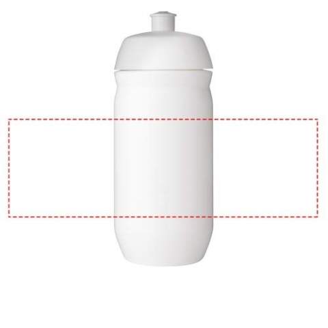Enkelwandige drinkfles met afschroefbare sportdop. Deze knijpfles is gemaakt van flexibel MDPE-plastic en is perfect voor sportieve omgevingen. Inhoud 500 ml. Gemaakt in het Verenigd Koninkrijk. BPA-vrij. Voldoet aan EN12875-1 en is vaatwasmachinebestendi