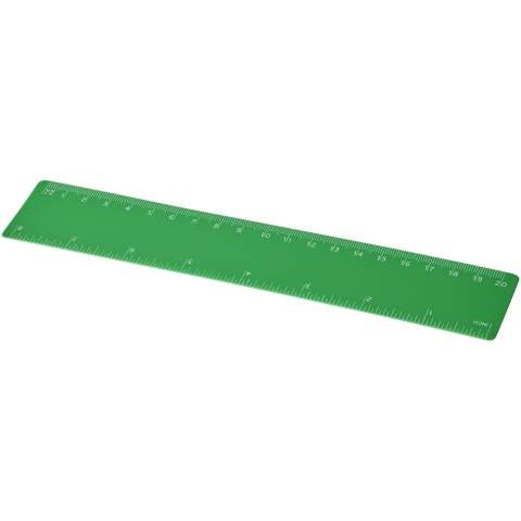 Flexibles, leichtes Kunststoff Lineal mit Markierungen in Zoll und Zentimeter. Bitte beachten Sie, dass die Linealmarkierungen zusammen mit Ihrer Druckvorlage aufgedruckt werden, unveredelte Lineale haben keine Markierungen und sind blank.