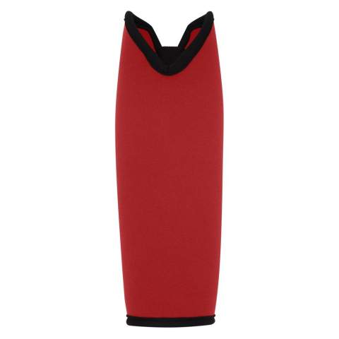 Recycled neoprene wine sleeve holder with fine stitching and extra insulation to keep the wine cool for a longer time, while also making the bottle comfortable to hold. It stretches and expands to fit all kinds of bottle sizes to hold the bottle tight in place. It also protects your wine bottle from breakage during transport.