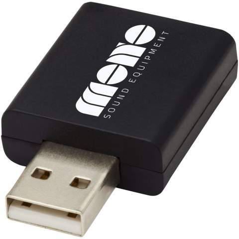 USB data blocker that prevents accidental data exchange when connecting a mobile device to a computer or public charging station. The item will block any data transfer while the device is being charged, preventing data from being stolen or malware being installed.