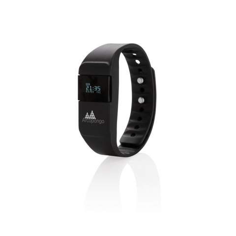 Track your activity, calories burned and sleep pattern with this activity tracker. Get insight into your achievements with the free APP that is compatible with both iOS 8.1 and Android 4.4 or higher. The bracelet has an OLED screen to display your progression on the bracelet. The perfect companion for a healthier and more active lifestyle. Standby time on one charge up to 5 days.