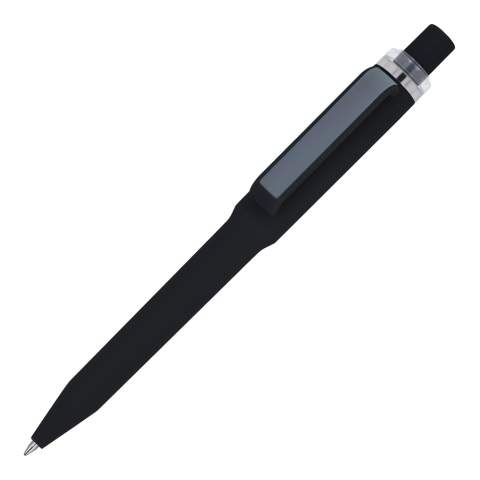 Der Ozzy-Stift verfügt über ein einzigartiges Design, das großzügigen Platz für Branding bietet, zusammen mit einem dünneren unteren Ende für verbesserten Griffkomfort. Der Stift besteht aus R-ABS und hat eine glatte Soft-Touch-Oberfläche für ein angenehmes Schreiberlebnis. Ausgestattet mit blauer Tinte.