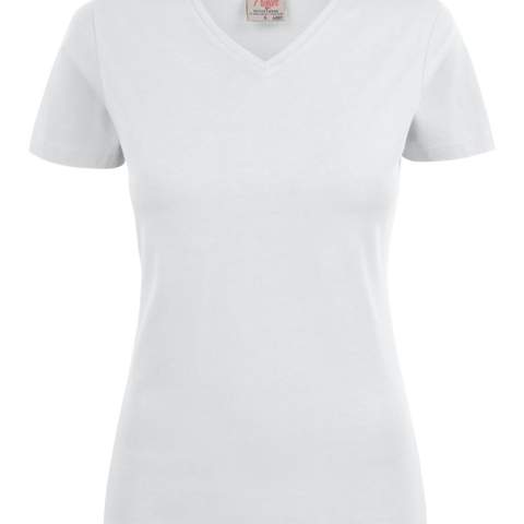 Moderne, aansluitende V-hals T-shirt met versterkte schoudernaden en dubbelgestikte halsopening. Elastaan in boord. Geribde nek in vier lagen. Oeko-Tex 100 gecertificeerd.