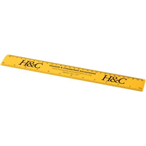 Solid plastic ruler, with markings available in both inches and centimetres. Please note, the ruler markings are printed along with artwork, plain stock rulers will not carry markings.
