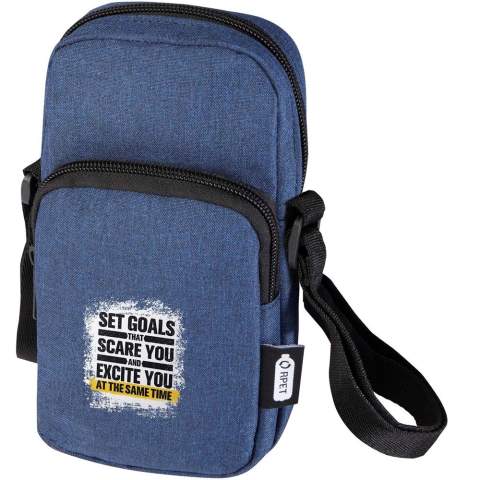 The Ross GRS certified recycled phone pouch keeps your phone safe and provides convenient additional storage with its zipped front pocket for small accessories. With adjustable straps (up to 140 cm), it’s a practical and stylish travel companion for today’s digitalized world.