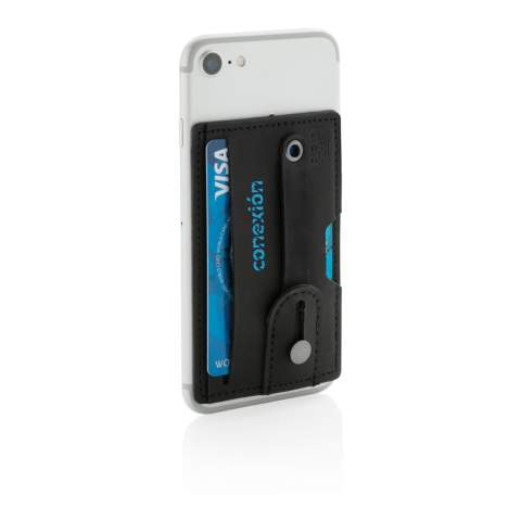 Porte-cartes anti-RFID en PU peut être utilisé comme support pour téléphone avec la sangle et peut contenir jusqu'à 2 cartes bancaires ou cartes d'identité et les protégera contre les scans ou activités frauduleuses. Le ruban adhésif au dos vous permet de coller le porte-cartes au dos de votre téléphone.