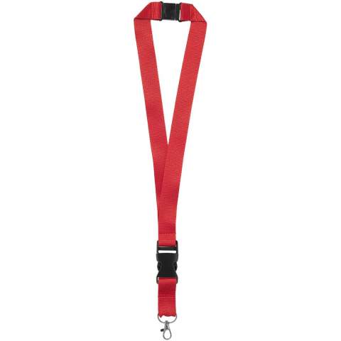 The Yogi lanyard is a good choice for various events and employee badges. This strong polyester lanyard with a practical detachable buckle is also great for attaching ID cards and keys. For extra safety measures the breakaway closure is released when force is applied. The Yogi lanyard is available in several colours.