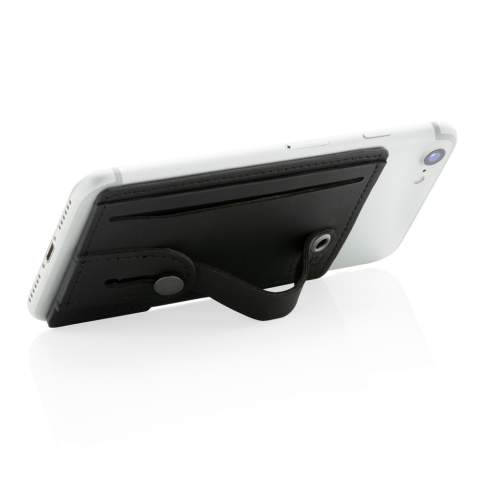 Porte-cartes anti-RFID en PU peut être utilisé comme support pour téléphone avec la sangle et peut contenir jusqu'à 2 cartes bancaires ou cartes d'identité et les protégera contre les scans ou activités frauduleuses. Le ruban adhésif au dos vous permet de coller le porte-cartes au dos de votre téléphone.