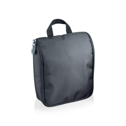 1680D polyester met waterafstotende voering, legio opbergvakken, inclusief metalen bevestigingshaak.<br /><br />PVC free: true