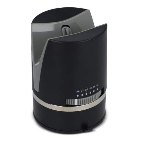 This compact knife sharpener is essential for every cook, making blades razor-sharp in seconds without risk of damage. Six adjustable angles (14°-24°) ensure perfect sharpening for any knife, from precision work to heavy-duty cutting. The smooth edge provides even, safe sharpening, ready for immediate use. Attach firmly to tables for stable, space-saving convenience.