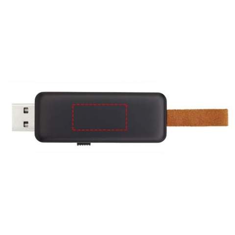 4 GB USB-Stick mit auffälligem Leuchtlogo-Effekt. USB 2.0 mit einer Schreibgeschwindigkeit von 2 MB/s und einer Lesegeschwindigkeit von 5 MB/s.