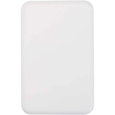 Charge smarter and faster with the compact Acrab 10.000 mAh power bank, made from recycled plastic. Enjoy up to 15W magnetic wireless charging for compatible smartphones, including iPhone 12 and newer. For other wireless charging-enabled devices without magnetic function, a metal ring sticker is included for secure alignment. The power bank also supports 20W wired Type-C fast charging, and the ability to charge two devices at once (wireless and wired), making it perfect for staying powered up on the go. A LED indicator keeps you updated on the charging/battery status.