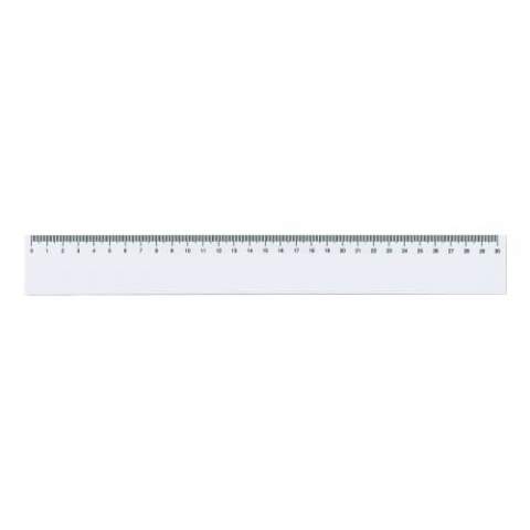 White synthetic 30cm ruler.