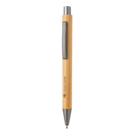 Kombinieren Sie modernen Schick mit Schreibkomfort. Dieser Click-Stift aus Bambus mit Metalldetails hat eine 1200m blauschreibende Dokumental®Mine und einen TC-Ball für extra sanftes Schreiben.