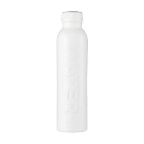 A reusable drinking bottle from the Bottle Up brand, made from sugar cane waste and filled with English spring water. Content 500 ml. 
Bottle Up encourages you to keep refilling your bottle. The affordable sustainable solution to single-use plastic. When you need water on the go, but don’t want to leave any waste behind: Bottle Up. The sugar cane bottles are BPA-free and easy to clean so when you’re finished you can refill your bottle with tap water and use it again and again. Drink the water, keep the bottle!
In the U.K. our spring water comes from Elmhurst spring in Staffordshire. The water from this source is naturally mineralized through glacial stratus formed more than 100,000 years ago. Our water partners hold a BRC ‘A’ accreditation certificate and are regularly audited internally and externally. Each item is supplied in an individual brown cardboard box.