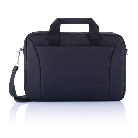 300D polyester laptop bag which is ideal for lightweight travelling. It has all the pockets you need, 15.4” laptop compartment, space to put your papers and a trolley sliding system. PVC free.<br /><br />FitsLaptopTabletSizeInches: 15.4<br />PVC free: true
