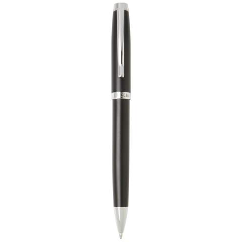 Stylo bille élégant au design exclusif, disponible en trois couleurs. Préchargé avec une recharge d'encre noire et conditionné dans un coffret cadeau Luxe.