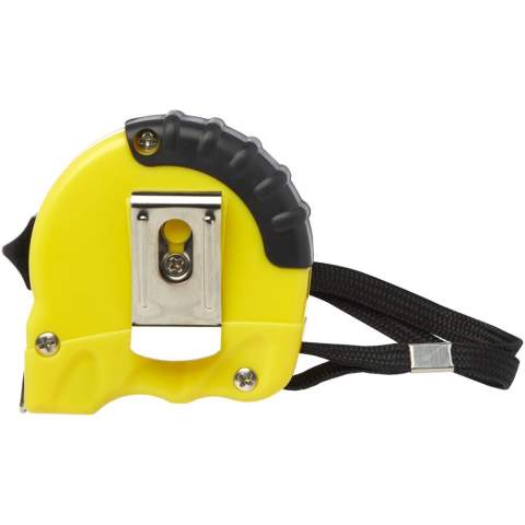 3 meter stalen en ijzeren meetlint inclusief ijzeren riemclip en polyester polsband. Geeft centimeters en inches weer. De hoes is gemaakt van 21% RCS-gecertificeerd gerecycled plastic en 4% gerecycled TPE. De Recycled Claim Standard (RCS) controleert de gerecyclede inhoud van een product in de hele toeleveringsketen. Verpakt in een STAC-geschenkverpakking van duurzame bronnen.