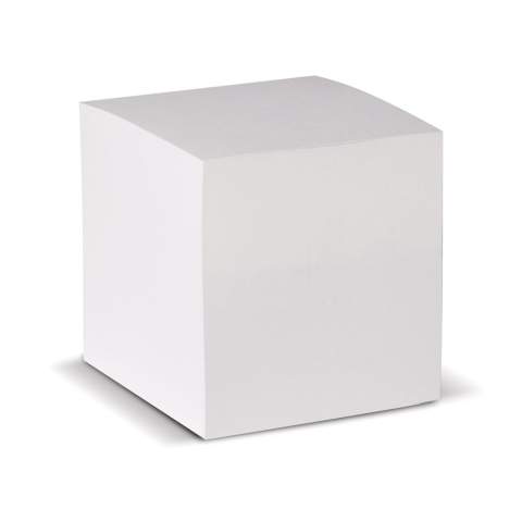 Cube with white paper. Printing is possible on each individual sheet. Circa 730 wood-free sheets of 90g/m². Each cube comes shrink wrapped.