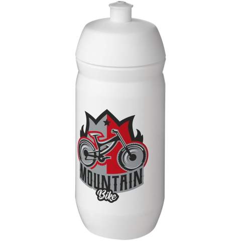 Bouteille de sport à paroi unique avec bouchon à visser à rabat. Fabriquée en plastique MDPE flexible, cette bouteille compressible est parfaite pour les environnements sportifs. Capacité de 500 ml. Fabriqué au Royaume-Uni. Sans BPA. Conforme à la norme EN12875-1. Lavable au lave-vaisselle.