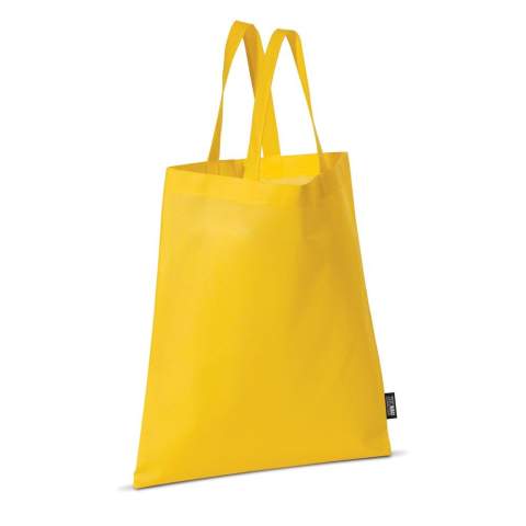 Farbige Non-Woven Tragetasche mit kurzen Griffen. Große Druckfläche.